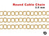 14K Gold Filled Round Cable Chain, 3.5 mm, (GF-013)